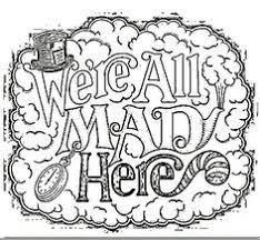 Alice through the looking glass. Adult Coloring Pages
