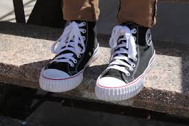 Pf flyers high top lace up sneakers black/gold men's us 10.5/women's 12. Pf Flyers Gunthers Supply And Goods