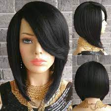 Side Parting Short Straight Inverted Bob Synthetic Wig Thick Hair Styles Human Hair Wigs Haircuts For Medium Hair