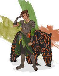 OC] Commission: Marethyu the Wood Elf Druid and his black bear companion  Yogi. : r/characterdrawing