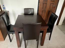 Find the dining room table and chair set that fits both your lifestyle and budget. Cheap Extendable Teak Wood Dining Table Set With 4 Chairs Furniture Home Living Furniture Tables Sets On Carousell