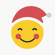 Download Premium Png Of Round Yellow Santa Slightly Smiling Emoticon On Hand Sticker Vector Background Pattern Emoticon