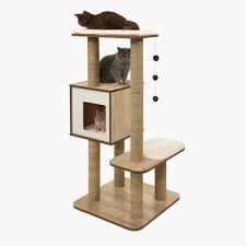 Vesper High Base Walnut Cat Tree And Scratcher Catit Uk