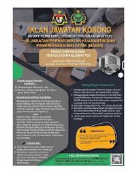 Calon yang disenaraikan pendek akan dipanggil temuduga. Kerja Kosong Malaysia On Twitter Iklan Permohonan Jawatan Kosong Di Jabatan Perkhidmatan Kuarantin Dan Pemeriksaan Malaysia Maqis Tarikh Tutup 26 Februari 2021 Jawatan Penolong Pegawai Teknologi Maklumat F29 Sila
