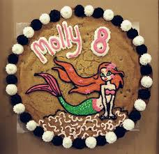 Birthday Cookie Cake Ideas Mermaid Cookie Cake Mermaid Cookies Cookie Decorating Mermaid Cakes