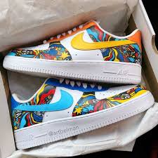 psychedelic af1 s the custom movement in 2021 custom sneakers diy custom shoes diy custom nike shoes