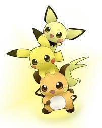 Raichu releases a yellow bolt of electricity from it's body at the opponent, sometimes paralyzing it.: Pichu Pikachu Raichu Photos Facebook