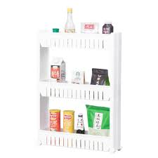 Add to compare compare now. Basicwise Ready To Assemble 5 In X 21 In X 28 25 In Plastic Pantry Storage Kitchen Cabinet 3 Shelf Cart Rack Tower Wheels White Qi003575 The Home Depot