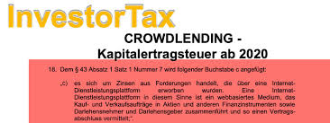 In 2016 wurden 8000 € gewinn bei einer aktie gemacht und die bank hat 2000 € kapitalertragsteuer beim verkauf einbehalten. Crowdlending Kapitalertragsteuerabzug Ab 2020