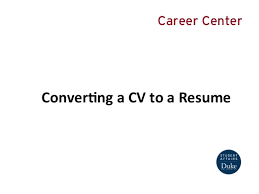 converting a cv to a resume