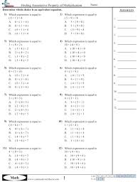 Properties Worksheets Finding Associative Property Of Multiplication Worksheet Fractions Worksheets Associative Property Distributive Property