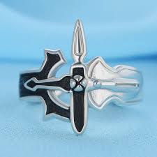 Sword Art Online Kirihito Rings 925 Sterling Silver Jewelry Sao Cosplay Men Ring