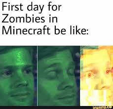 First Day For Zombies In Minecraft Be Like Ifunny Memes Funny Memes Stupid Funny Memes