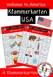 Usa Klammerkarten Welcome To America Unterrichtsmaterial Im Fach Englisch In 2020 Unterrichtsmaterial Englischunterricht Englisch Grundschule
