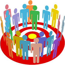 Targeted Marketing People Group On Target Group Of Consumers Stand In A Circle Sponsored Group T Create Flyers Social Networking Business Banner Online