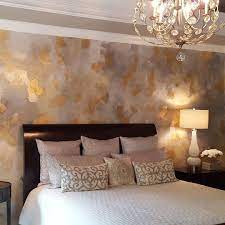 Beautiful Leaf And Metallic Wall Finish By Leslie Albritton Of La Custom Art Stunning Silver Inspired Wall Wall Decor Bedroom Bedroom Wall Paint Bedroom Wall