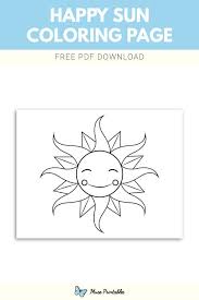 Free Happy Sun Coloring Page Coloring Pages Sun Coloring Pages Happy Sun