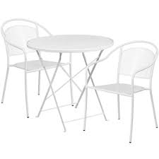 Panini 30 Inch Round Bistro Table Set With 2 Chairs Foldable Patio Table Set Bistro Table Set Patio Furnishings