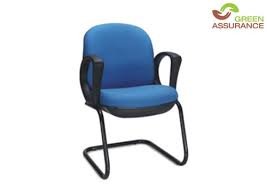 Guest chair with arms fully upholstered in leatherplus leather and polyurethane for added softness and durability polished tubular steel frame coated with black scratch resistant finish thick contoured cushions for added comfort support moves smoothly over hard surface and plush carpeting. Godrej Interio Color Pch 7003d Office Visitor Chair With Arm For Guest Seating Id 22281290348