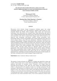Pdf Islam Dan Akulturasi Budaya Lokal Di Aceh Studi Terhadap Ritual Rah Ulei Di Kuburan Dalam Masyarakat Pidie Aceh