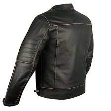 Men S Vintage Motorcycle Cruiser Armor Ventilated Leather Touring Biker Jacket Motoflavour Com Cafe Racer Leather Jacket Vintage Men Cafe Racer Jacket