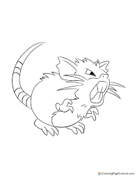 1310x1171 mega gyarados pokemon coloring pages printable. Pokemon Raticate Coloring Page Coloring Page Central