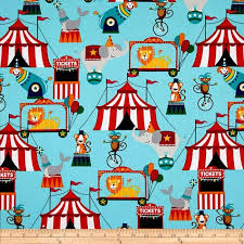 Michael Miller Circus Tickets Aqua Discount Designer Fabric Fabric Com Circus Tickets Shopping Cart Cover Fabric Pictures