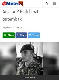 Harian metro melaporkan pegawai berkenaan dikenali sebagai mejar mohd zahir armaya yang merupakan anak kepada pengarah dan pelakon ar badul. Wee Ka Siong Takziah Buat Keluarga Anggota Komando 11 Rejimen Gerak Khas Allahyarham Mejar Mohd Zahir Armaya Yang Terkorban Ketika Melakukan Demonstrasi Sempena Pelancaran Divisyen Kelima Infantri Malaysia Dan Briged Ke13
