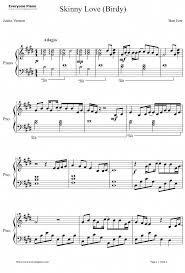 Birdy Skinny Love Chords Free Skinny Love Bon Iver Sheet Music Preview 1 Learnpianokeys