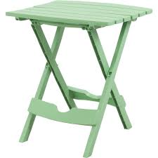 The table smooth and colourful surface is achieved by pouring coloured epoxy onto the uneven surface of the wooden table. Adams Quik Fold Green 15 In X 17 5 In Rectangle Resin Folding Side Table Hills Flat Lumber