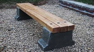 Use a number of narrower seat pieces rather than one wide piece for long benches or for. Outdoor Wooden Bench With Concrete Base Plans Diy Park Bench Seat Build Your Own Amazon Ae