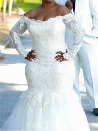 ericdress mermaid plus size wedding dress with long sleeves