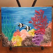 Here the coral limestone faces outward toward the sea and a colorful coral reef exists. Coral Reef Painting Kids Coral Reef Theatre Housebound With Kids Ebern Designs Darlene Coral Reef By Patrice Horvath Canvas Art Size Cousjivinicus