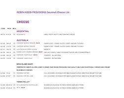 Https Www Robinhoodprovisions Com Pdf Robinhoodgourmetcheeselist Pdf