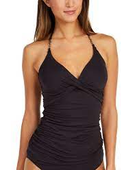 Michael Michael Kors Underwire Halter Twist Tankini Top Black Tankini Tankini Swimsuits For Women Tankini Top