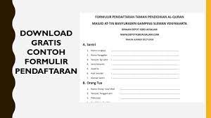 Maybe you would like to learn more about one of these? Butuh Contoh Formulir Pendaftaran Santri Silahkan Download Gratis Depot Iqro As Salam