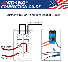 The red wire in the cable is known as the traveler, and it connects to the black terminal screws on the pair of switches. Buy Led Light Bar Rocker Switch 4wdking Momentary On Off Push Button Toggle Switch With Jumper Wire 5 Pins Blue Led Lights 20a 12v Blue Light Lj34 Online In Turkey B07pvww2gv