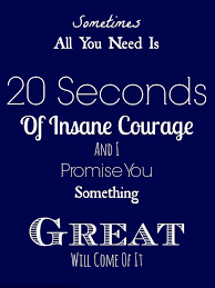 Sometimes All You Need Is 20 Seconds Of Insane Courage Meaning Wednesdays Word With Images Words
