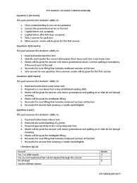(1)in the pentaksiran tingkatan 3 (pt3) written test your knowledge of english grammar will be may i have your number ? Pt3 Rubrics Reading