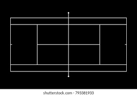 It has a black net across the center with a white strip at the top. Black White Tennis Court Sport Background Stock Vector Royalty Free 793381933