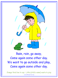 Rain Rain Go Away Nursery Rhyme Printable Materials For A Water Cycle Theme Kids Nursery Rhymes School Rhymes Nursery Rhymes Lyrics