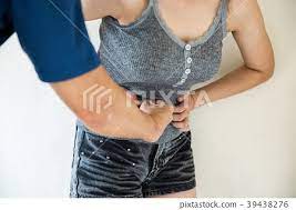 Crazy Man punching woman stomach - Stock Photo [39438276] - PIXTA