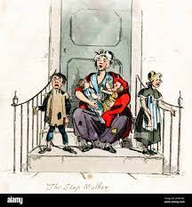 Die Stiefmutter - Comic aus dem 19. Jahrhundert Stockfotografie - Alamy