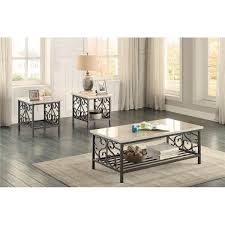 Give An Instant Makeover To Your Living Room With This Beautiful 3 Piece Coffee Table Set 3 Piece Coffee Table Set Marble Table Top Coffee Table End Table Set