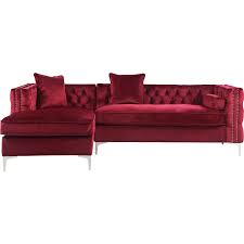 Check spelling or type a new query. Chic Iconic Fsa2873 Dr Da Vinci Sectional Sofa W Left Chaise In Tufted Red Velvet