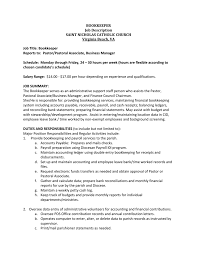 Bookkeeper Job Description Saint Nicholas Catholic