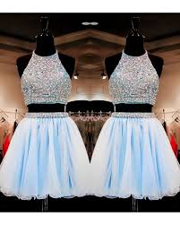 Sweet 16 Gowns Light Sky Blue Tulle Short Homecoming Dresses Dress 2 Pieces With Beading Hc0036 Homecoming Dresses Short Sweet Sixteen Dresses Sweet 16 Dresses Short