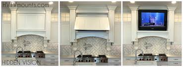 Hidden Vision S Flip Around Tv Mount Built Into Kitchen Cabinets This Customer Used Motorized Flip Around Model M3 43 7 Wall Mounted Tv Home Mounted Tv