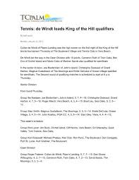 Cullen De Windt Leads King Of The Hill Piper S Landing Golf