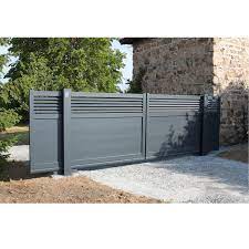 Votre entrée et votre jardin sont ainsi préservés, ce qui s'avère extrêmement. Portail Coulissant Aluminium Decoline Gris L 400 X H 155 Cm Leroy Merlin